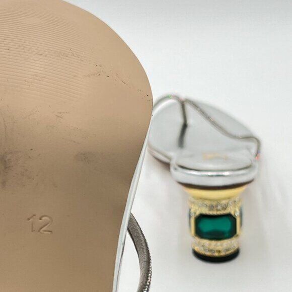 Silver Crystal Heel Sandals Casual Flip Flops Open Toe Daily Wearing Slippers - Picture 6 of 8